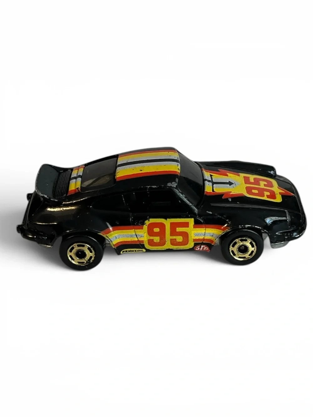 Hot Wheels 1982 The Hot Ones P-911 Porsche Gold Hubs Black Porsche #95 GHO